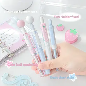 Short Pens 4-Pack High Aesthetic 360° Rotating Stress Relief Smooth Writing Pens, Perfect for Exam Preparation, Office & School Use