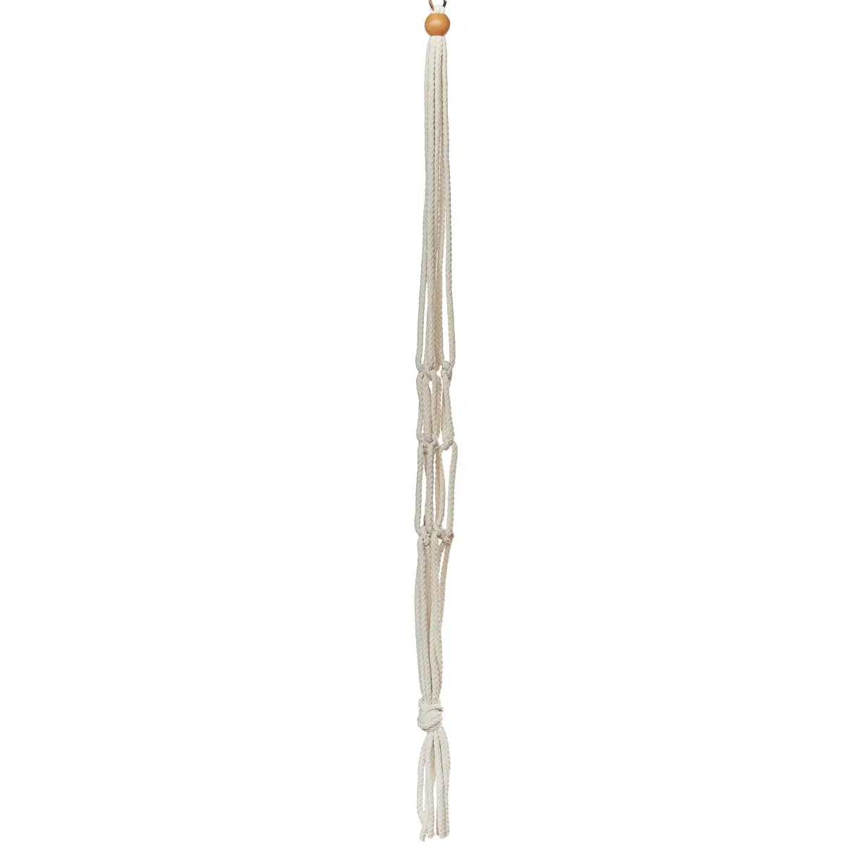 Primitive PRI2282 30 in. Macrame Plant Hanger, Antique White