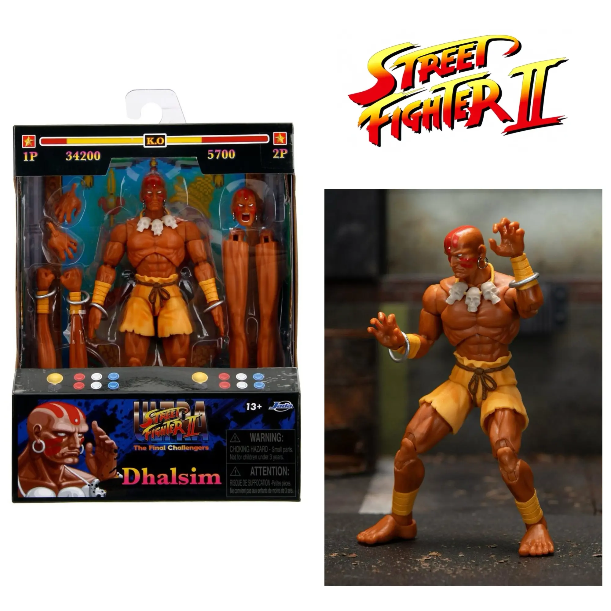 Jada Action Figure 6″ Dhalsim – Ultra Street Fighter II: The Final Challengers #34220