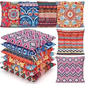 6 Pcs 15 Inch Bohemian Floor Pillows Seating Boho Square Floor Cushions Sitting Pillows Yoga Mandala Meditation Pouf for Living Room Balcony Office Tatami(Classic)