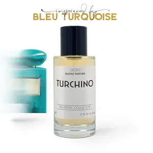 Reverie Parfums Turchino Perfume Inspired by Bleu Turquoise Unisex Fragrance with Sea Salt Incense Vanilla Amber Patchouli Notes