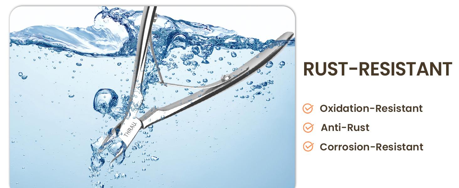 THRAU Cuticle Trimmer for Manicure and Pedicure, Stainless Steel Cuticle Remover Cuticle Nipper, Precise Pointed Tip Grooming Kit for Trim Nail and Dry Skin