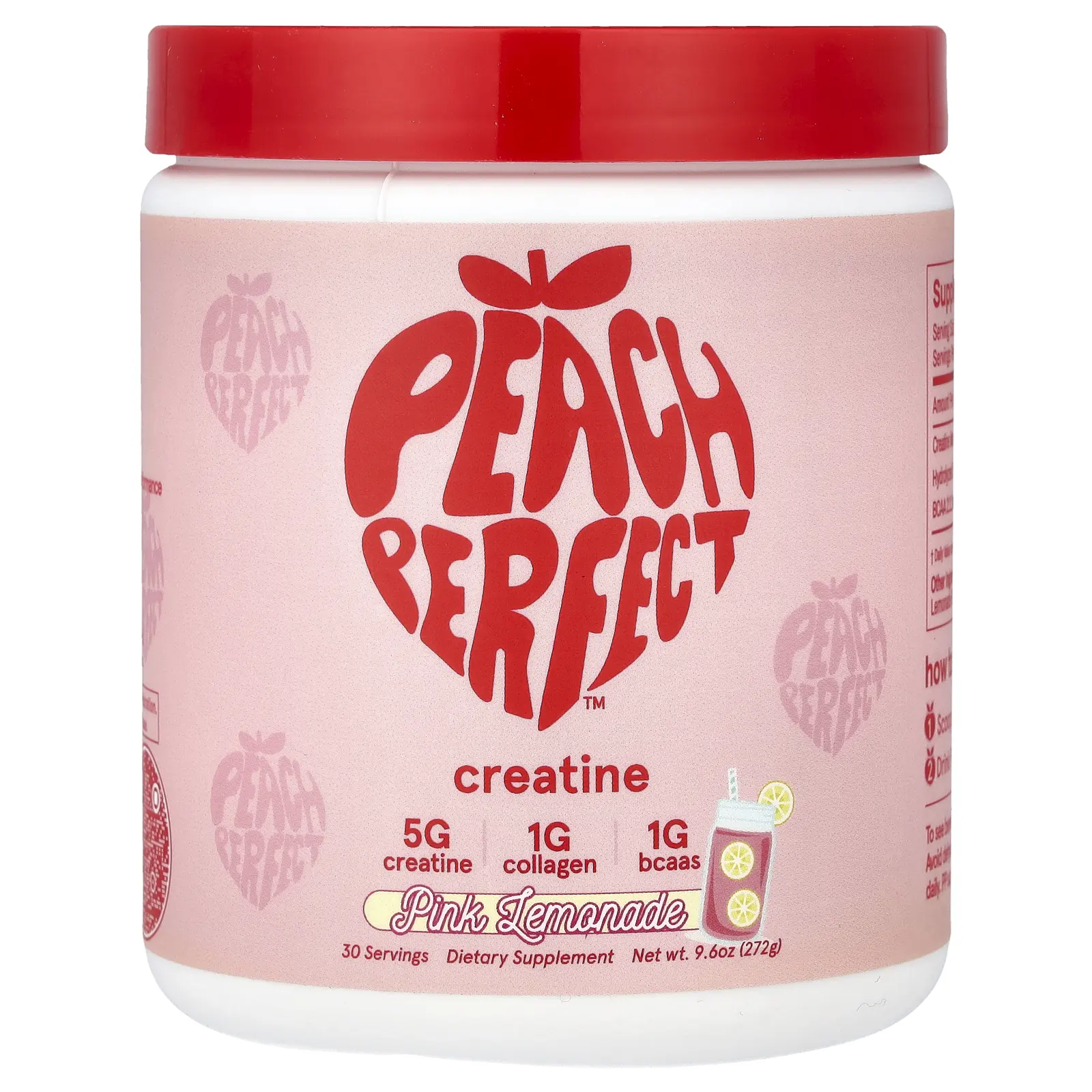 Peach Perfect Creatine, Pink Lemonade, 9.6 oz (272 g) Peach Perfect Creatine, Pink Lemonade, 9.6 oz (272 g)