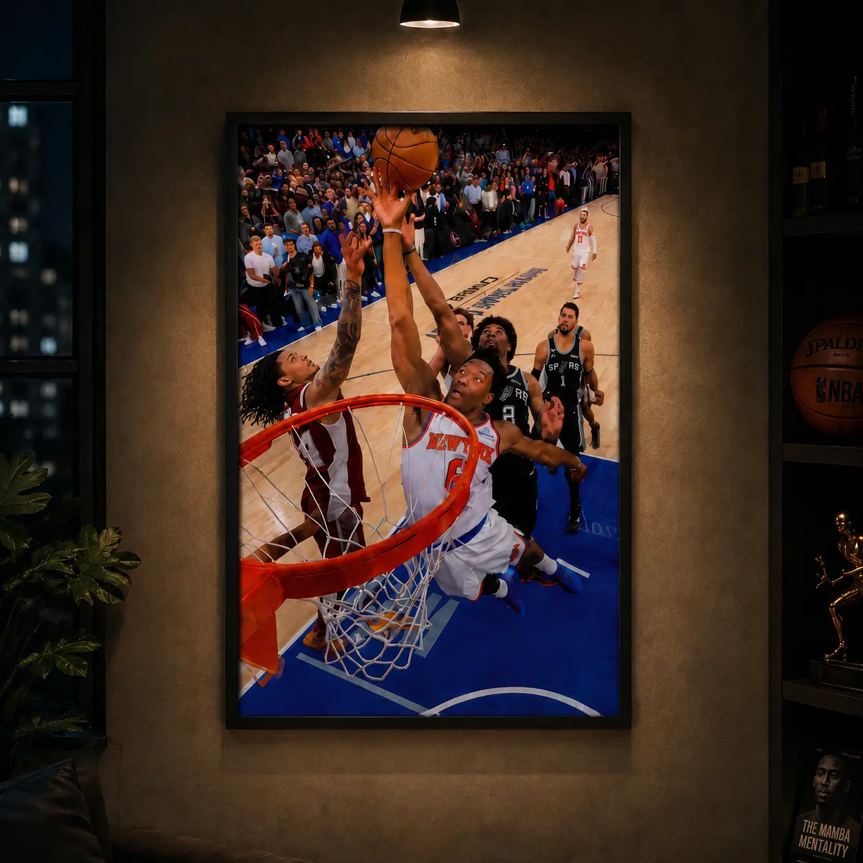 New York Knicks Jalen Brunson Championship Inspired Canvas Wall Art Poster, Vintage Sports Graphic Print, Retro Basketball Artwork, Waterproof Canvas Decor for Bedroom Dorm Office Man Cave, Gift for Men Teens Basketball Fans, NY Sports Room Decor, Fast De