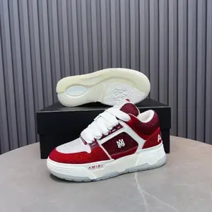 Amiri Ma-1 Red Diamond Sneakers with White Laces and White Sole