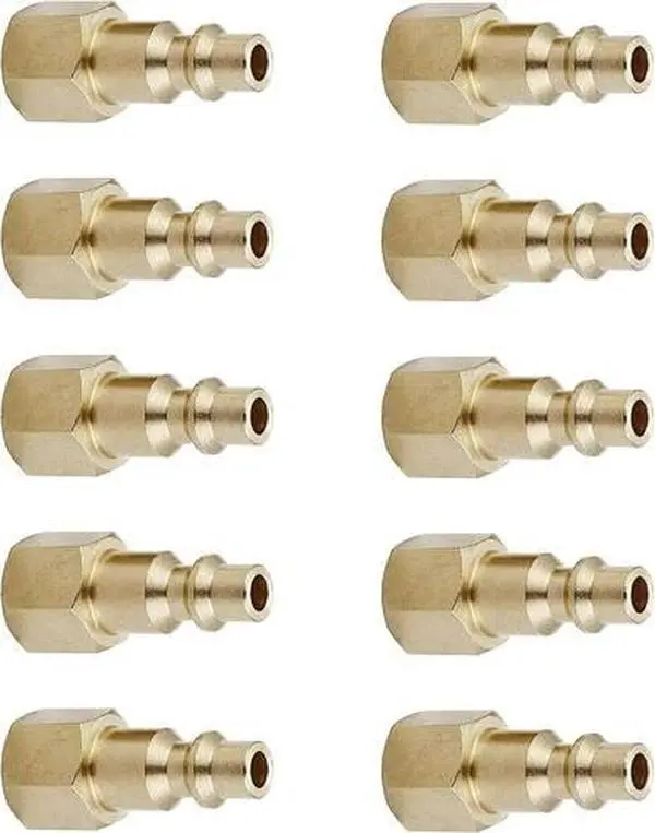 1/4-Inch Durable Steel Interchangeable Female Quick Connect Couplers - M/D Type, Pneumatic Hose-Compatible Fittings for General Shop Use, Automated Machinery (Pack of 10), M Or D Type Couplers