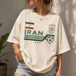 Iran Soccer Shirt, Iranian Football Team Jersey Style Tee, Iran Flag Graphic T-Shirt, Vintage Iran Shirt, Soccer Fan Gift F5K