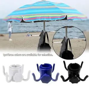 Beach Umbrella Hook, Four-Leg Plastic Umbrella Hook, Ideal for Towels Hats Clothes Cameras Sunglasses Bags, Perfect for Beach Camping Trips
