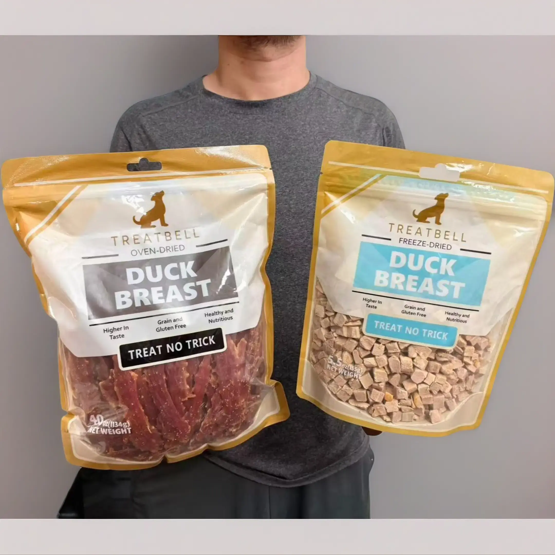 40oz Duck Jerky + 5.5oz Freeze-Dried Dog Treat Bundle | TreatBell High Protein Natural Dog Treats Combo