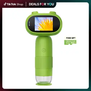 Pocket Microscope with 1000X Magnification 2" IPS Screen 8 LEDs Holiday gift Educational Tool Outdoor Exploring Teaching Supplies School Supplies