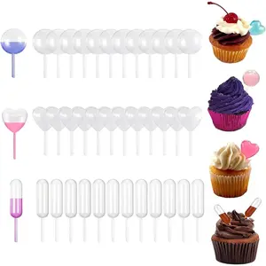 150pcs 4ml plastic droppers pipettes,Plastic Pipettes, Heart Round Rectangular Plastic Squeeze Transfer Pipettes Suitable for Chocolate, Cupcakes, Strawberries