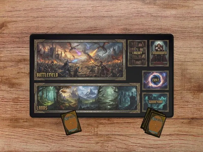 Zoned MTG Playmat - Fantasy Playmat With Zones, TCG Playmat, Magic The Gathering Mat