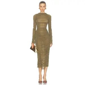 Camila Coelho Nayeli Midi Dress in Olive Green