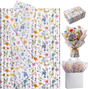 Floral Tissue Paper Bulk, 14x20 In Wildflower Tissue Paper for Gift Wrapping, DIY Crafts, Wedding Decorations - 60 Sheets (Office Stationery & Gifts Supplies)