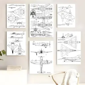 Fighter aircraft analysis diagram Poster HD Sticky Waterproof Wall Art | High Quality Print Aesthetic Home Living Bedroom Bathroom hallway Decor Trendy Room Decoration | Multiple Size Options Available