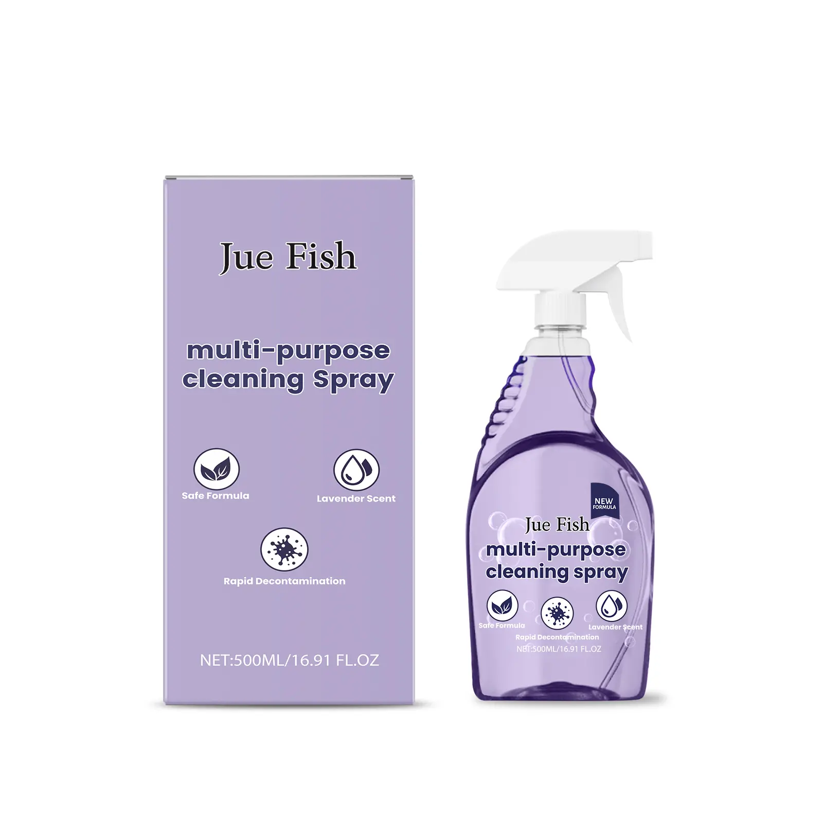 Jue Fish Multi-Purpose Household Decontamination Cleaning Spray - Effective for Grease, Stains on Kitchen Stoves, Kitchenware