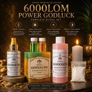 ORISHA 6000 LÔM Power Bath Medium Set Luxury Spiritual Bath Collection with Oud Sandalwood & Musk Fragrance for Self-Care Body Care Calming Cleansing 8 oz