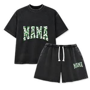 Unisex Cotton Matching Tracksuit - Shamrock T-Shirt, St. Patrick's Day Irish Mom Lucky Gift for Men's Clothing Sets (Shorts & Top Sets)