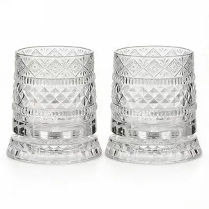 Two Picks Luxury 360°Spinning Crystal Glass-Star-CutAStress Relief Whiskey & Wine Glass, ElegantEuropean Barware Gift