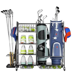 Golf Bag Storage Garage Organizer, Extra Large Size Golf Bag Storage Stand and Golf Equipment Rack for Garage,Shed, Basement