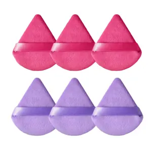 6pcs Triangle Powder Puff, Soft Makeup Sponge, Dry and Wet Use Makeup Tool for Blending & Facial Detailing