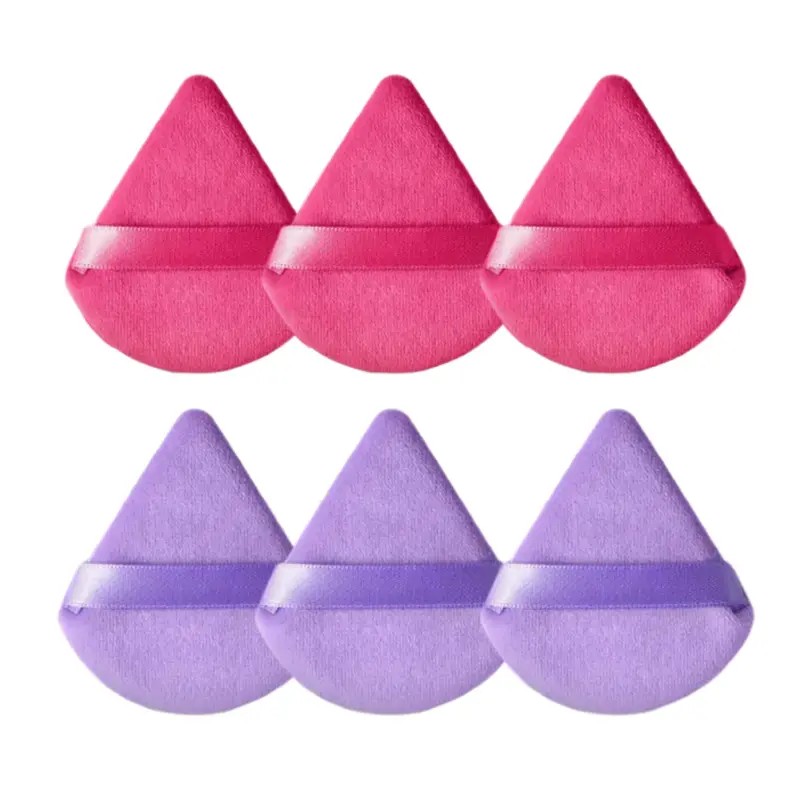 6pcs Triangle Powder Puff, Soft Makeup Sponge, Makeup Puffs, Dry and Wet Use Makeup Tool for Blending & Facial Detailing