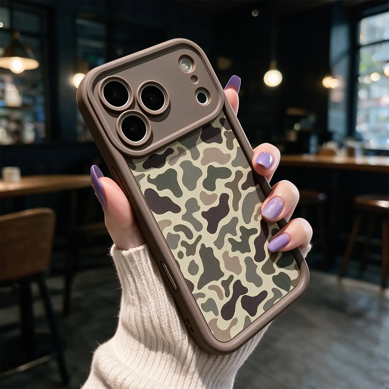 Sika Deer Camouflage Cellphone Casing - Shockproof Soft Rubber Protector for iPhone 17 Pro Max Air,16,15,14,13,12,11 & Samsung S21-S26 Ultra, with Lens Guard, Outdoor Hunting Style Phone Accessories Gift for Men