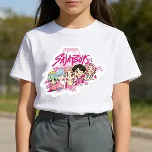 Kpop Anime graphic print T-shirts, soft, comfortable, and breathable short sleeves, perfect for everyday wear.