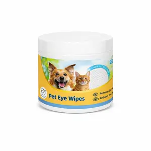 Cassiel Pet Eye Care Wipes Gentle Ocular Cleansing Wipes for Dogs and Cats 100 Individually Wrapped Alcohol-Free Fragrance-Free Grooming Products for Pets