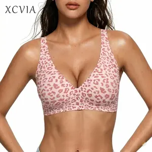 XCVIA Womens Seamless Bra No Underwire Comfort Push Up Bras Buttery Soft Wireless Bralette Full Coverage Sport Everyday Bra Wire-Free Jelly