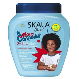 SKALA Brasil Mais Crespinhos 2-in-1 Treatment Cream and Leave-In Conditioner Rich Care and Support Manageability for Coily and Kinky Hair, 35.2 oz