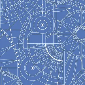 Benartex | Cityscape Night | Blueprint Blue