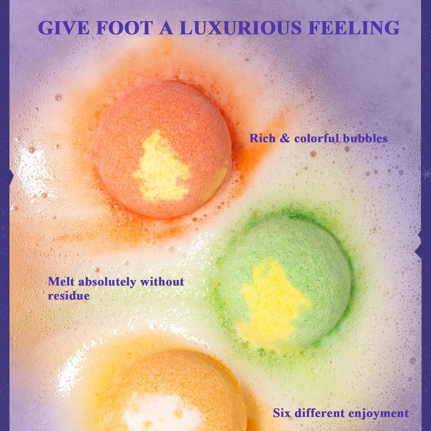 Foot Bath Bombs 12 Pack, Organic Natural Handmade Foot Soak with Bath Salt and Essential Oil, Foot Spa Bomb with Rich Bubbles for Relaxing Softening Moisturizing Dry & Tired Feet