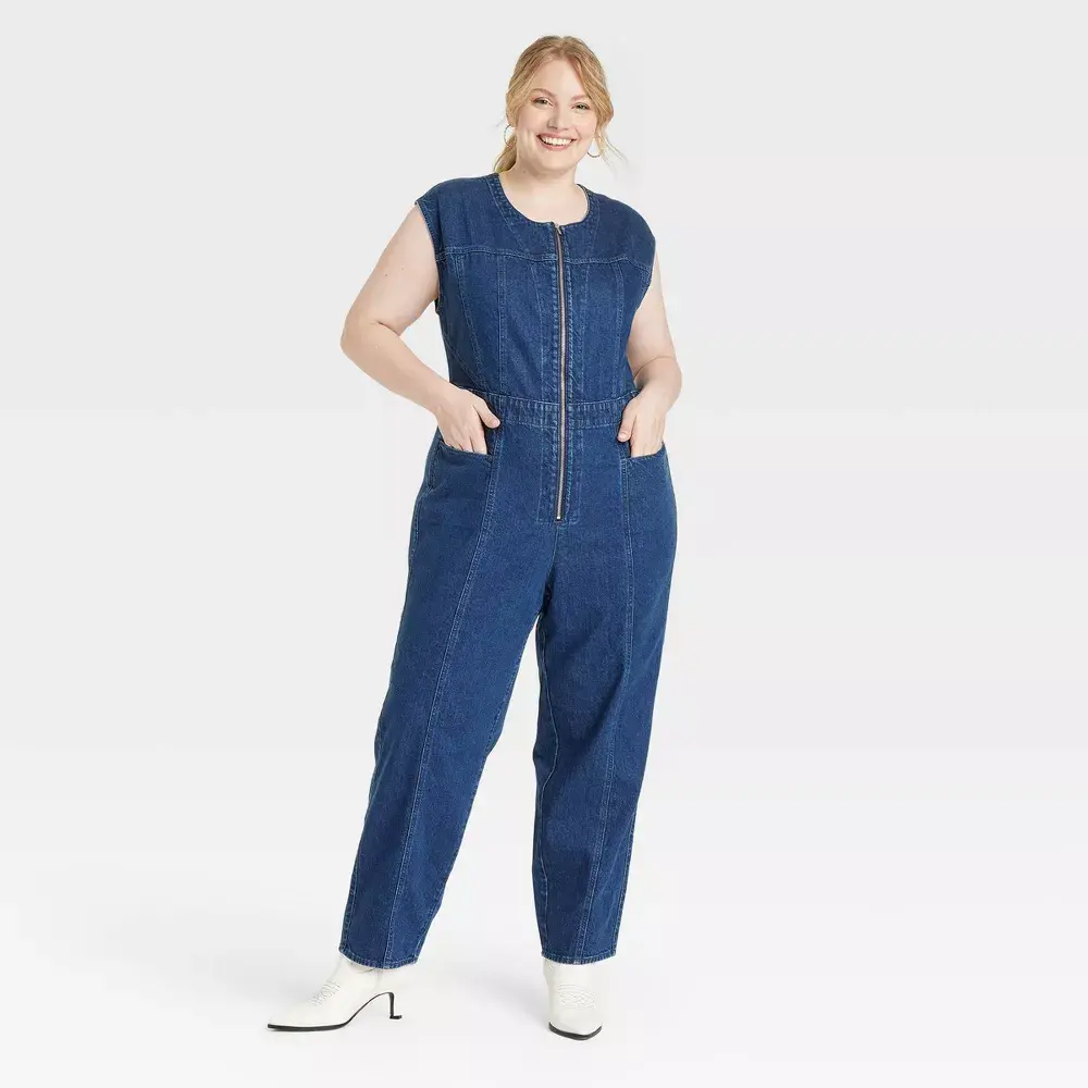 Women's Tailored Denim Jumpsuit - Universal