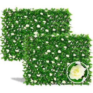 Expandable Fence  Screen for Balcony Patio Outdoor, 2 count Faux Ivy Fencing Panel for Backdrop Garden Backyard  Decorations