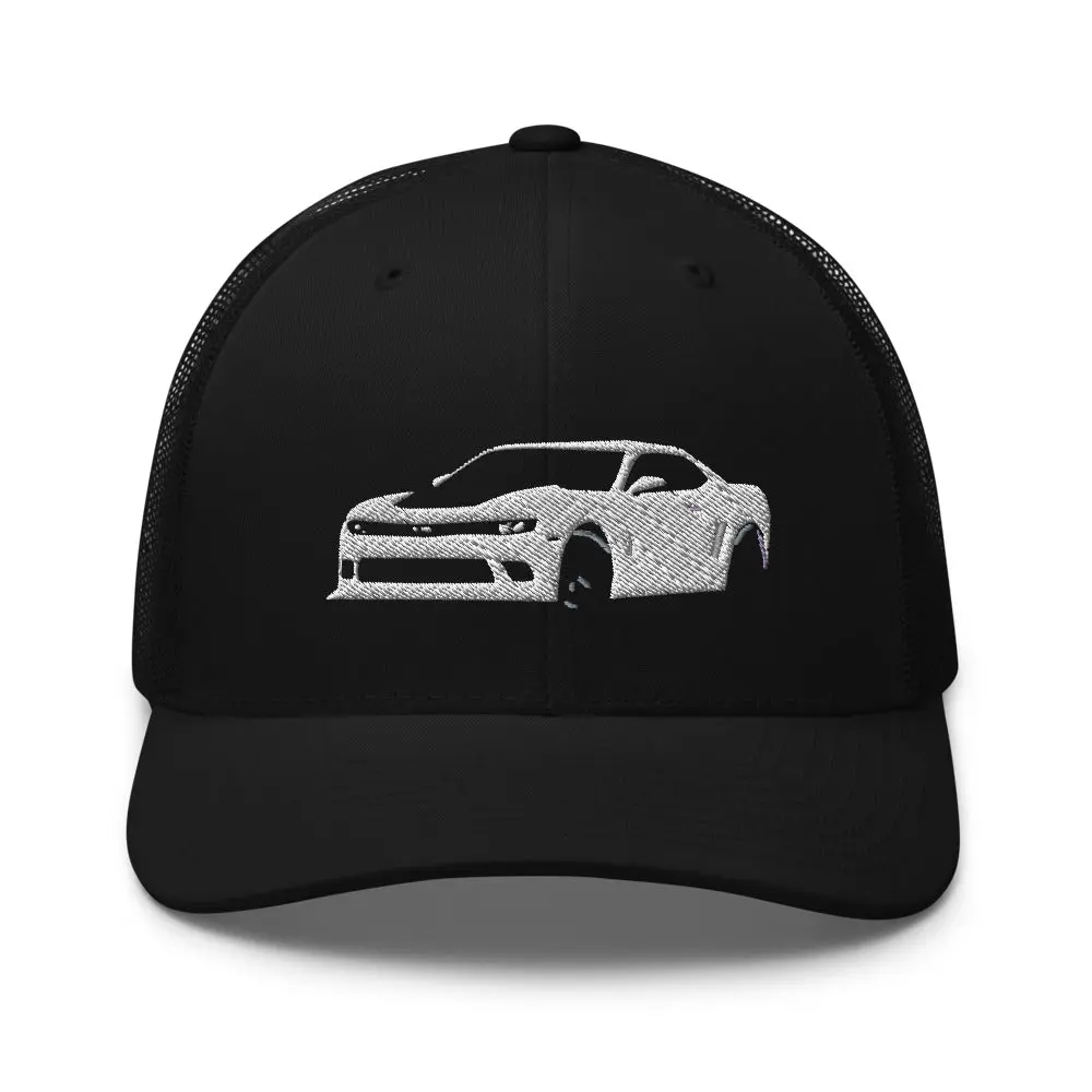 2015 White Camaro Driver Car Club Trucker Cap Snapback Hat