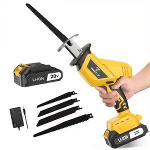 20V Cordless Reciprocating Saw: 2 batteries, charger, 4 blades. Variable speed, ergonomic grip, only 4.3lbs. Self-locking chuck for quick blade swaps. Cuts wood, metal, PVC perfectly for garden & home projects.