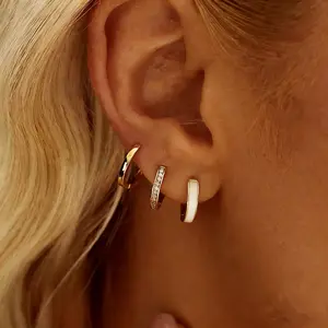 Minimalist Huggie Earrings Set Stackable Hoops with Mother Hoop Set Gift for Her