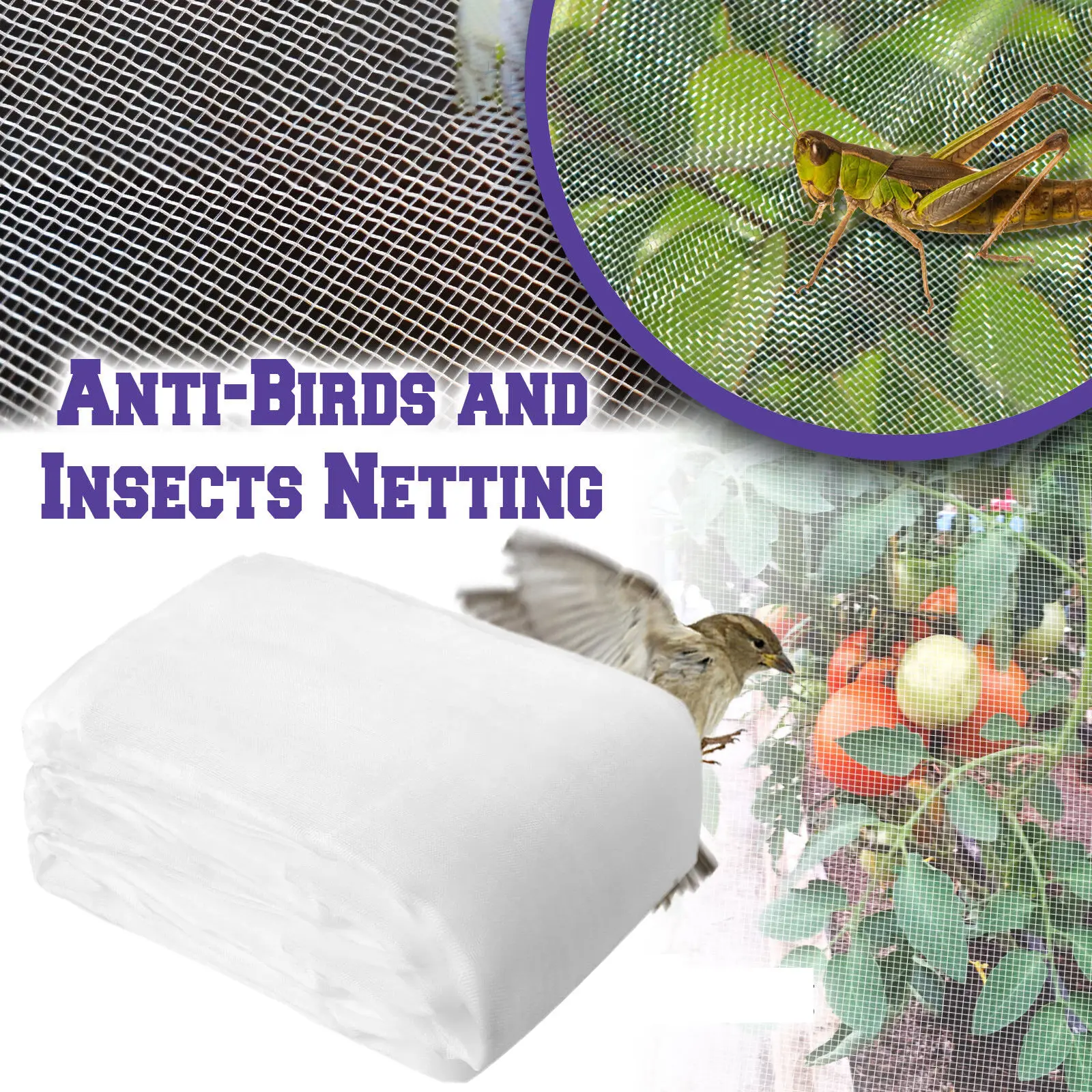 20~50ft Insect Netting, Garden Plant Covers, Mesh Protection Netting for Vegetable Plants Fruits Flowers Crops Greenhouse Bird Net Cover