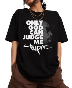LETOLS Only God Can Judge Me TuPac Shirt, Vintage Tupac Graphic Tees, Tupac Shakur Shirt, 2Pac Shirt, 90s Merch, Rapper Shirt, Hip Hop 90s Legends Shirt, Rapper Merch