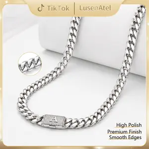 [2026 Signature Collection] Custom Initial Cuban Link Necklace | Personalized A–Z Letter Clasp Chain | Premium Stainless Steel Necklace