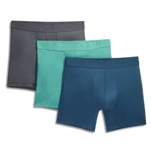 PUMA Mens 3 Pack Ultra Soft Boxer Briefs  - Black, Green, Grey
