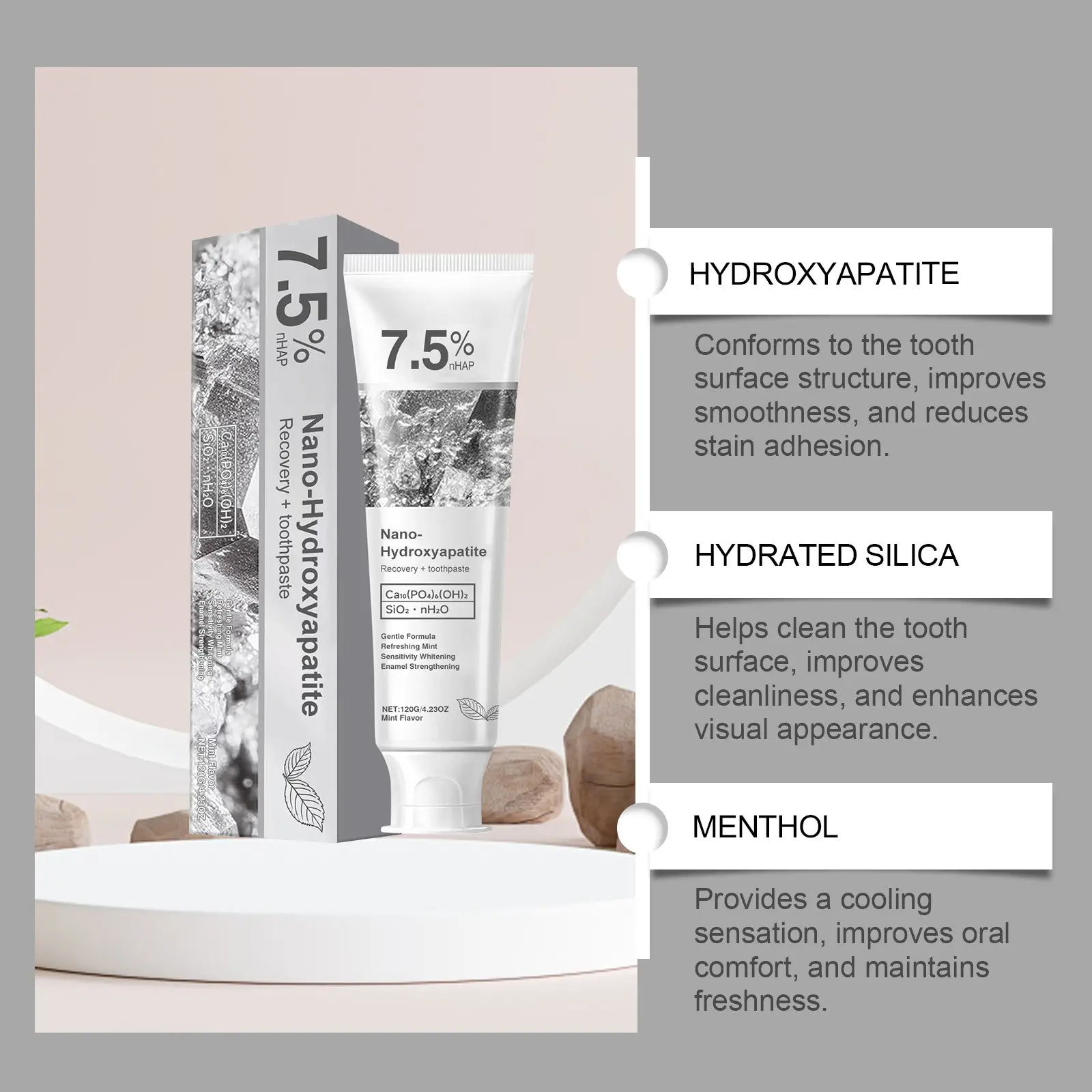 AMZ Gentle Brightening Toothpaste, Oral Cleansing, Protects Enamel ...