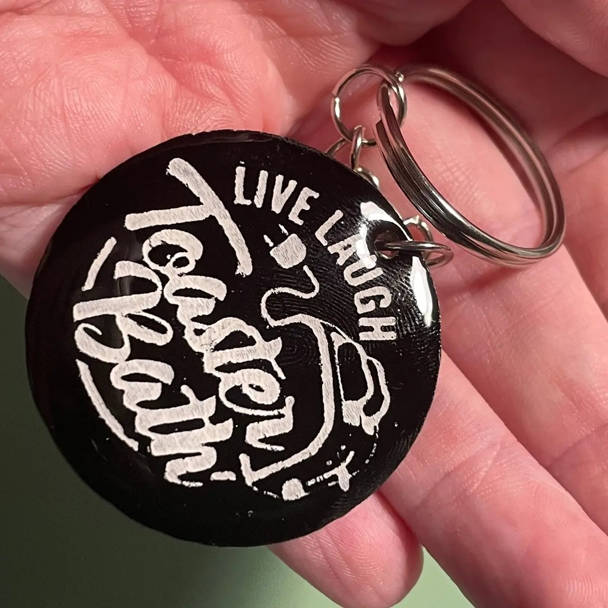Live Laugh Toaster Bath - Dark Humor Key Chain with Lightweight Design and Easy-to-Use Features