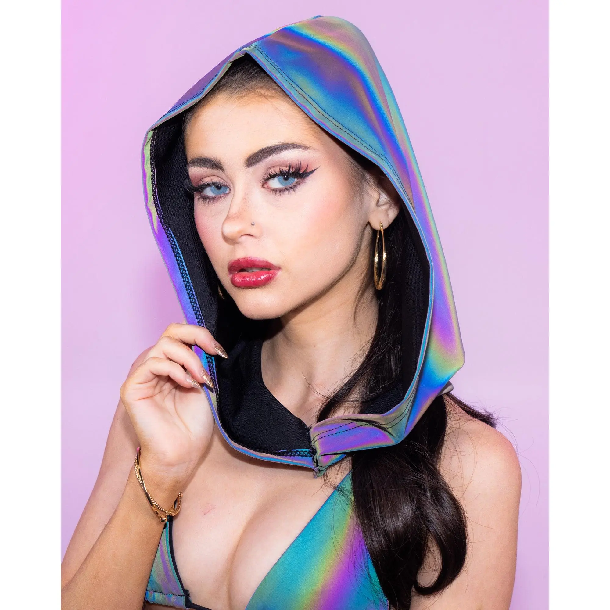 Rainbow Flash Reflective Hood