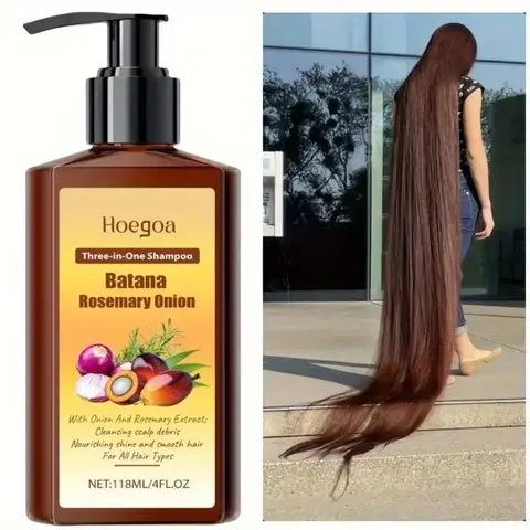 3-in-1 Rosemary Batana Onion Botanical Extracts Shampoo & Conditioner, Haircare Cleanser for Damaged Hair & Damaged Scalp, Purifying Formula Repairs Strands, Nourishes Roots, Boosts Glossy Hair, Cleanses Scalp Debris, Local Warehouse Stock