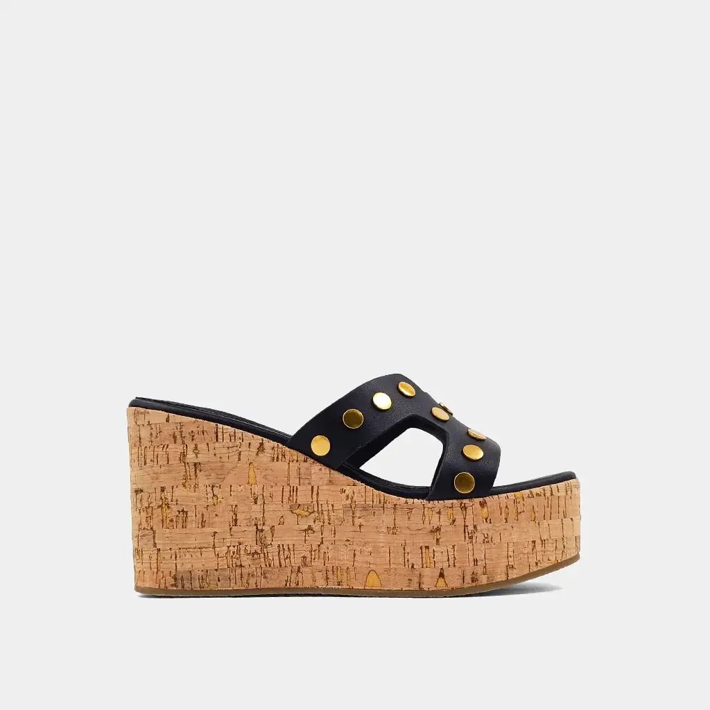 ShuShop Black Jordana Wedge Heel