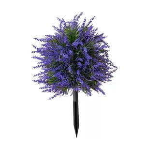 Realistic Lavender Plant, 21.66 Inch Artificial Flower with Ground Stake, Durable Plastic Material, Outdoor/indoor Decor, Decorative Flowers, Artificial Plants, Faux Lavender Plant
