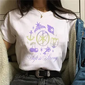 Women's Katseye Print Casual T Shirt Gothic Y2k Tshirt Women Korean Style Graphic Tee Tops Crew Neck Short Sleeve Tshirt Clothes