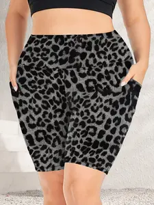Women's 8" High Waisted Biker Shorts with Pockets - Tummy Control Shaping Skinny Workout Sport Shorts for Yoga, Running (Womenswear Activewear Bottoms), Shaping Shorts